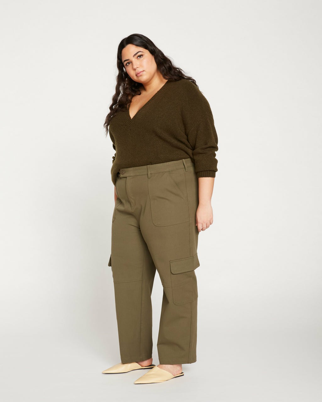 Universal Standard Karlee Stretch Cotton Twill Cargo Pants - Ivy