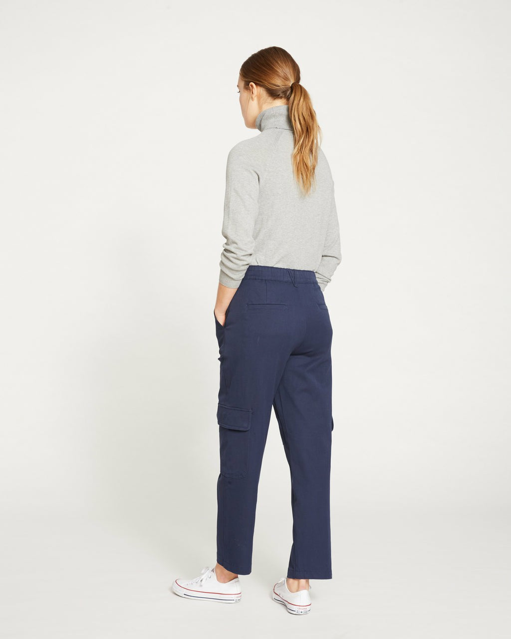 Universal Standard Karlee Stretch Cotton Twill Cargo Pants - Navy