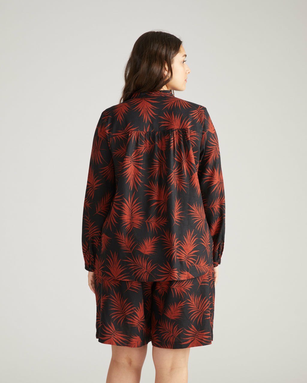 Universal Standard Avalon Linen Blend Blouse - Bohem Print