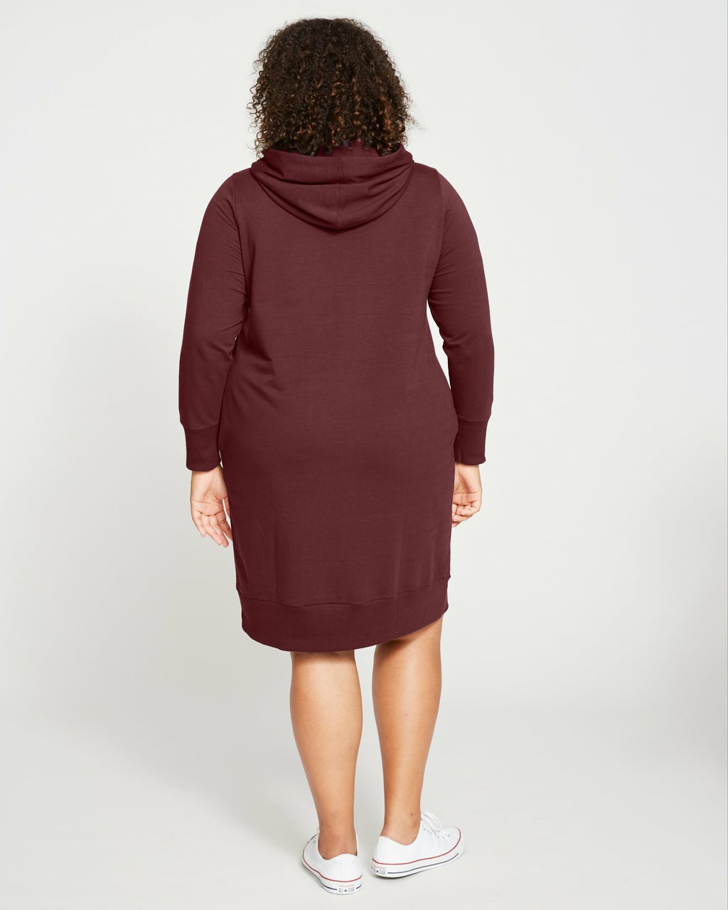 Universal Standard Bree Hooded Sweatshirt Dress - Black Cherry