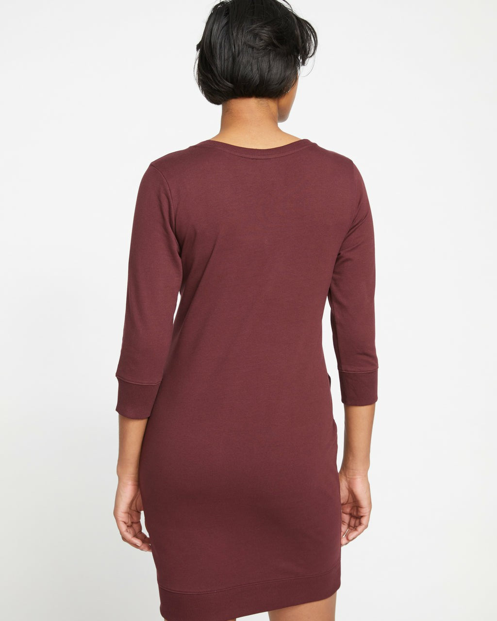 Universal Standard Misa Tie Sweatshirt Dress - Black Cherry