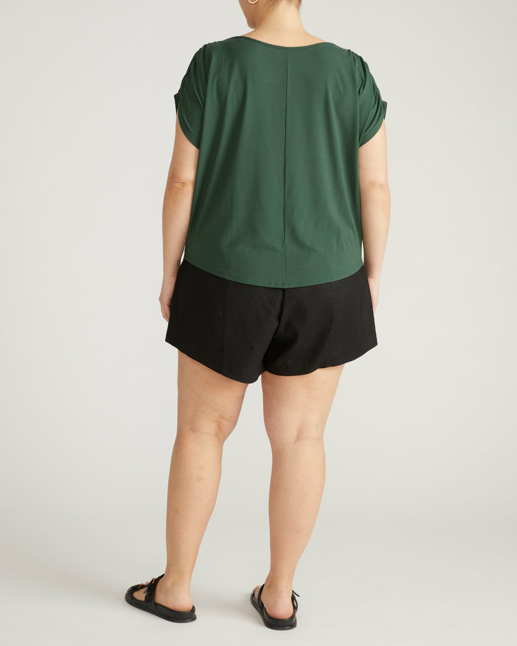 Universal Standard Helena Divine Jersey Gathered Tee - Conifer
