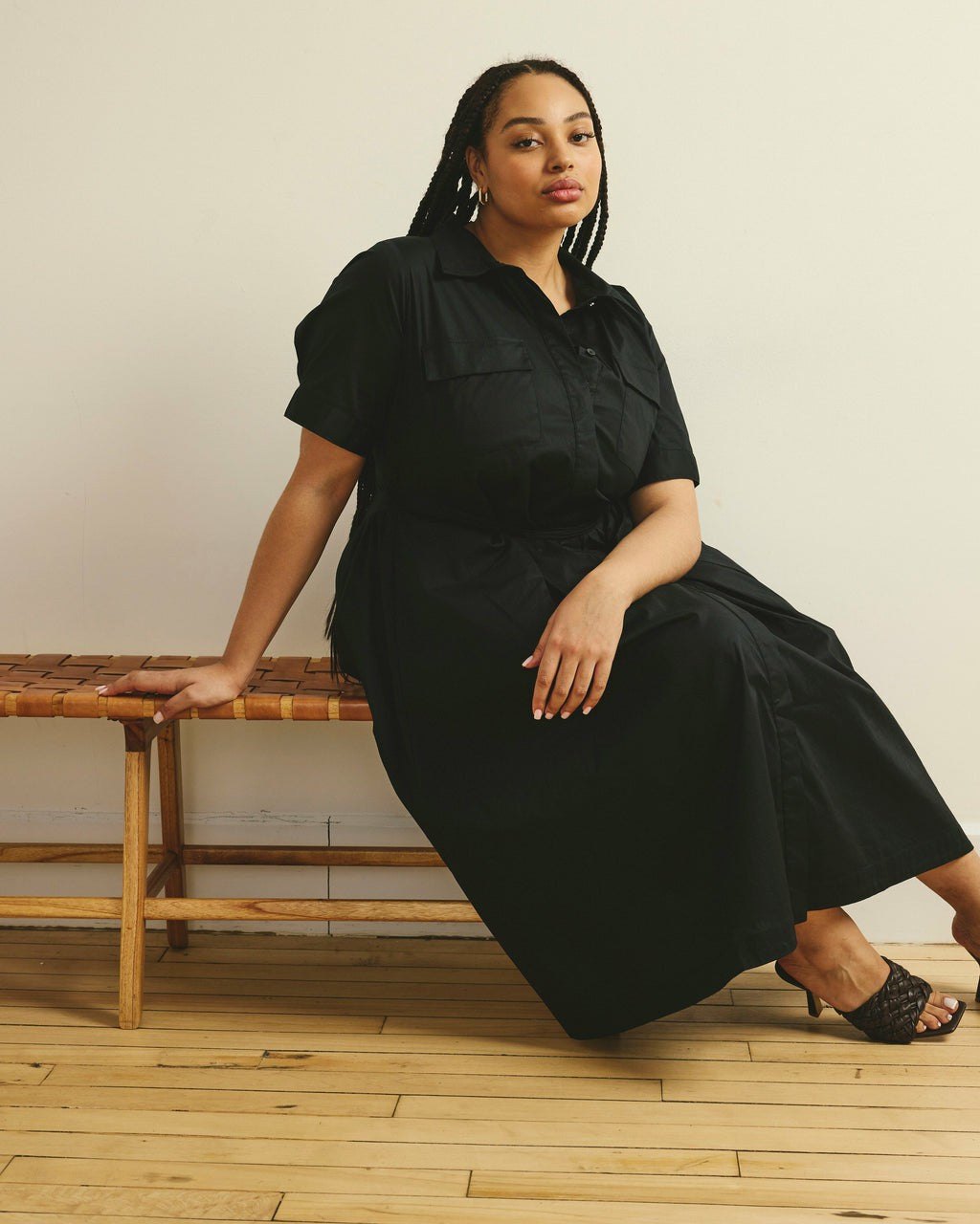 Universal Standard City Poplin Shirtdress - Black