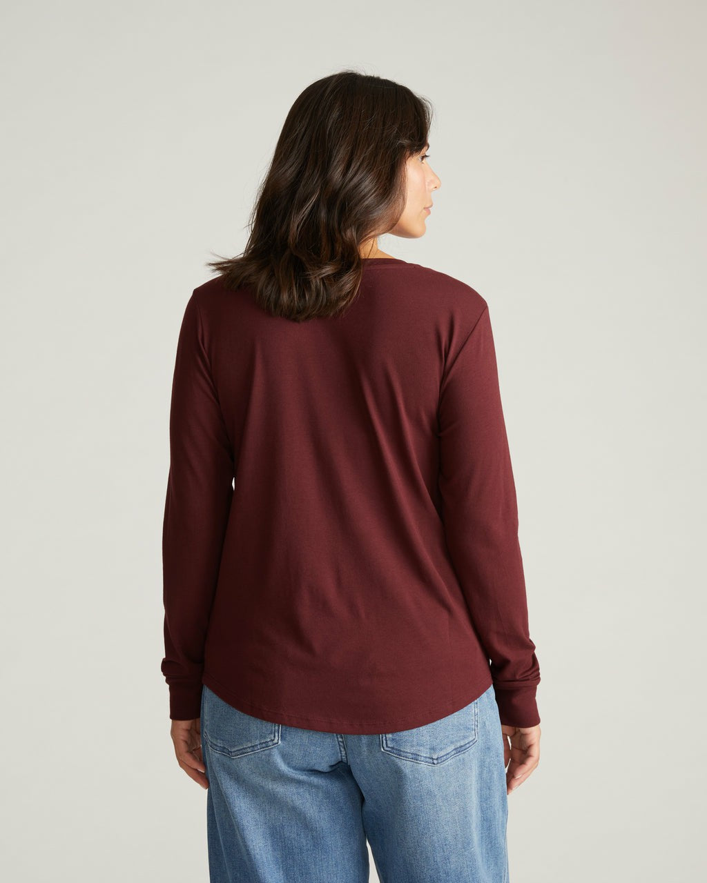 Universal Standard Long Sleeve V Rex - Black Cherry