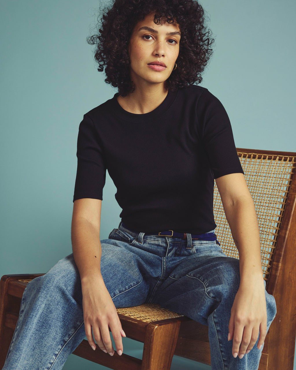 Universal Standard Classic Ribbed Tee - Black