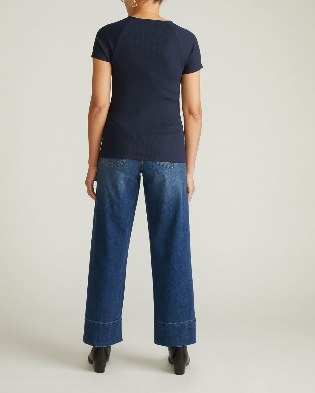 Universal Standard Carey Ribbed Sweetheart Tee - Navy