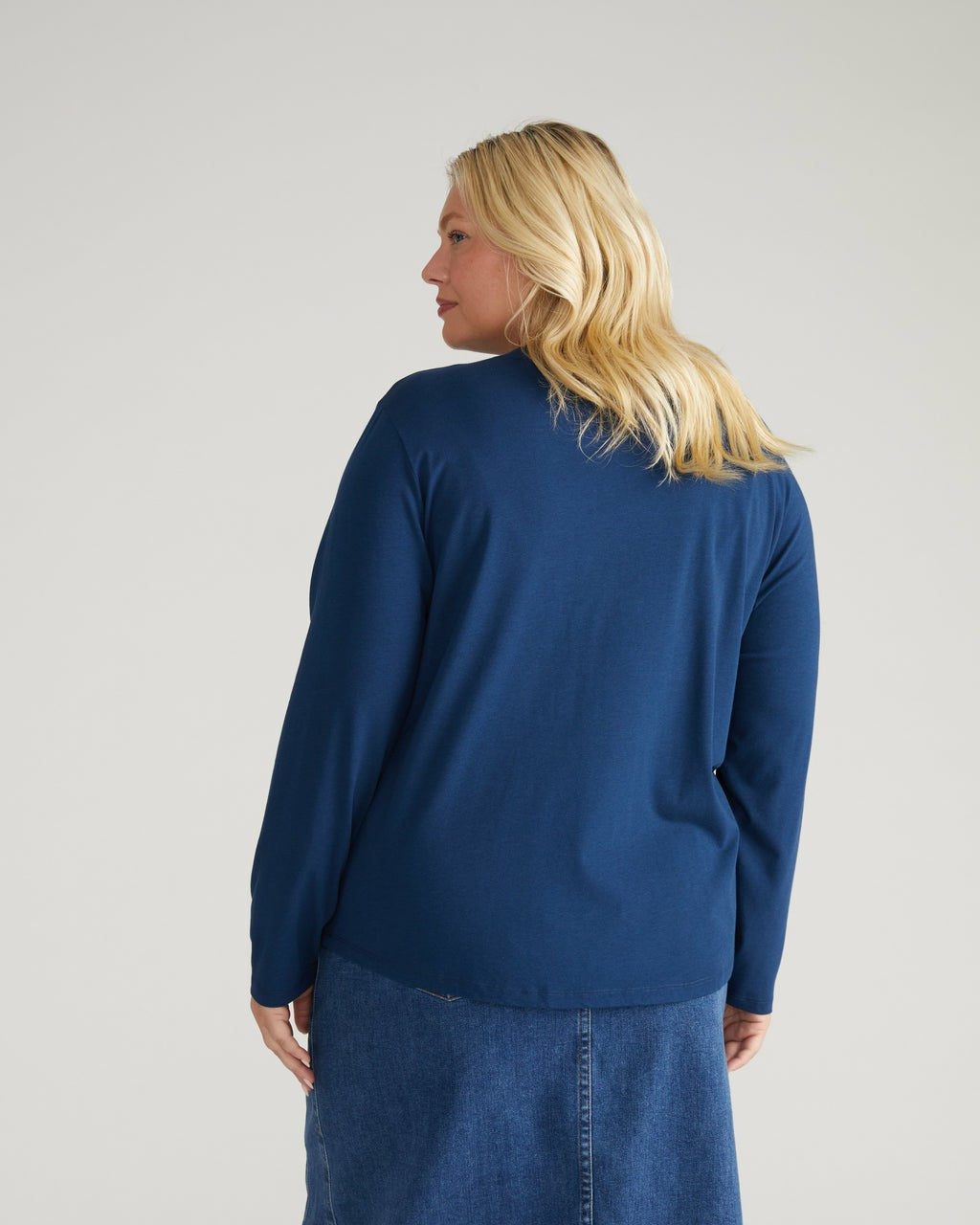 Universal Standard Long Sleeve Garcon Tee - Pageant Blue