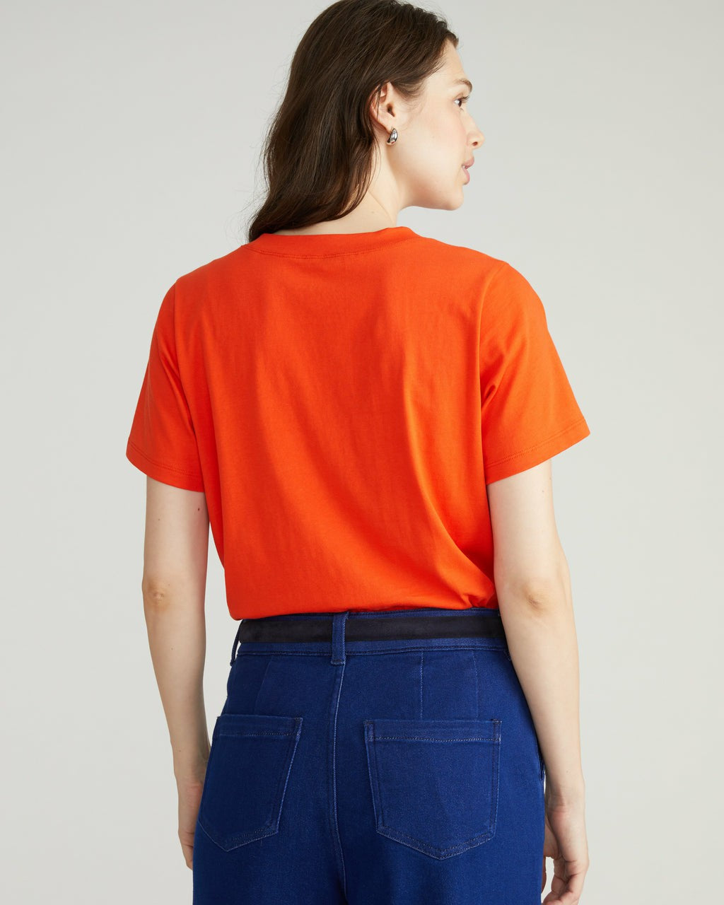 Universal Standard Breton Stripe Garcon Tee - Solid Poppy