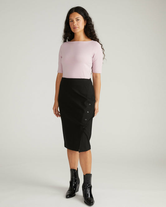 Universal Standard Bella Boatneck Tee - Pale Mauve