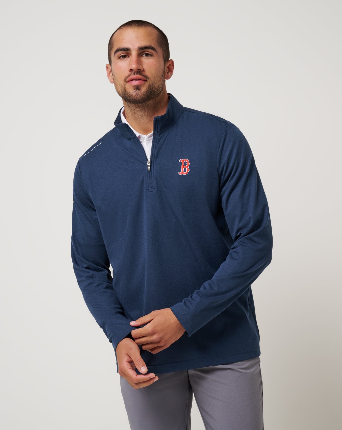 Travis Mathew Boston Red Sox Time To Tailgate Quarter Zip