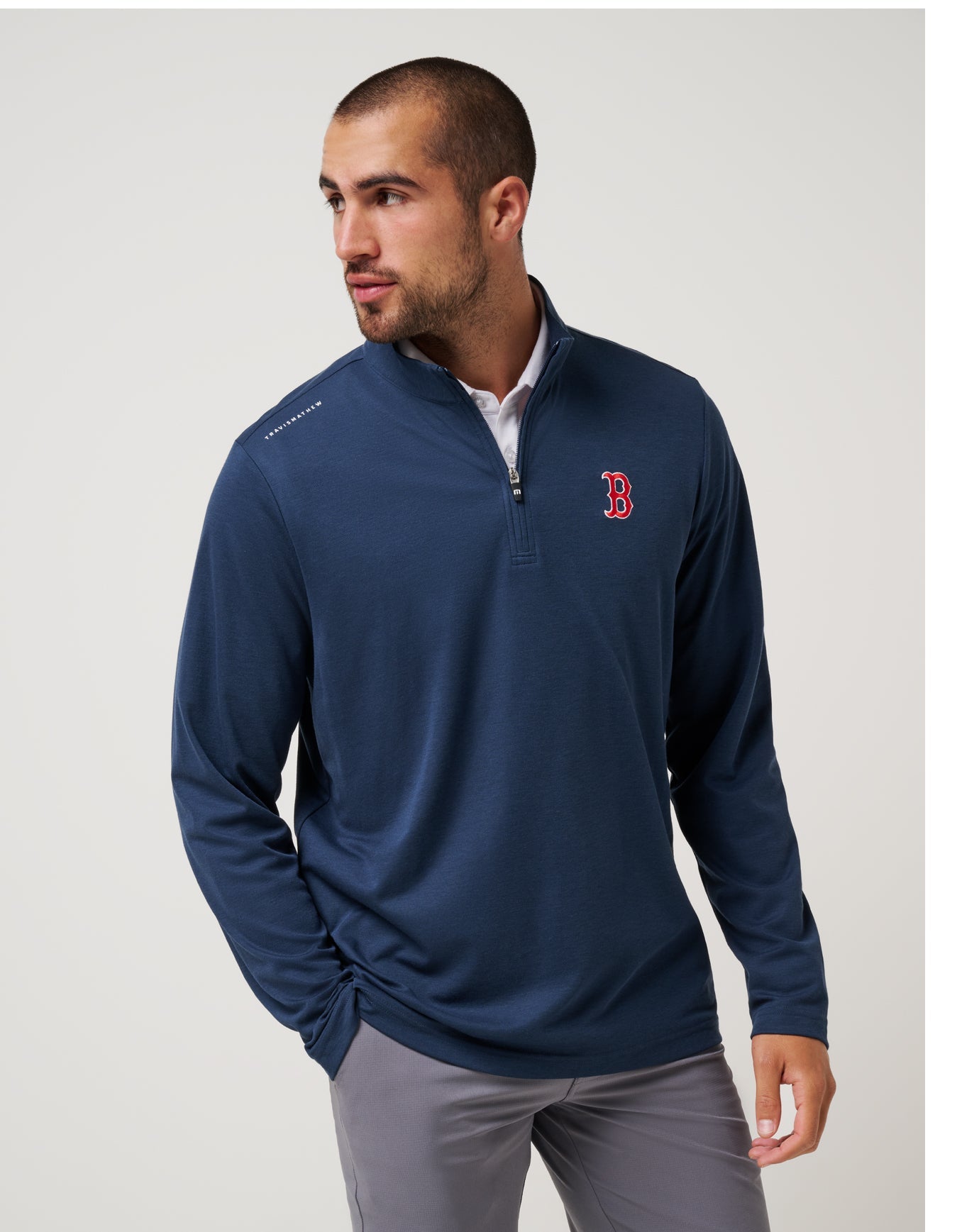 Travis Mathew Boston Red Sox Time To Tailgate Quarter Zip