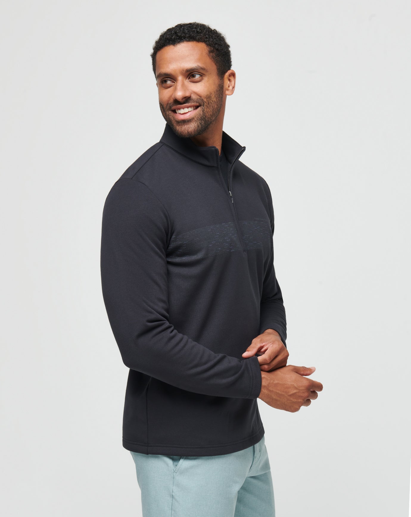 Travis Mathew Upgraded Fleece Chest Stripe Quarter Zip