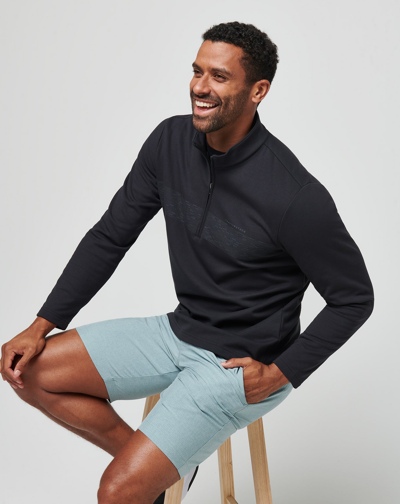 Travis Mathew Upgraded Fleece Chest Stripe Quarter Zip