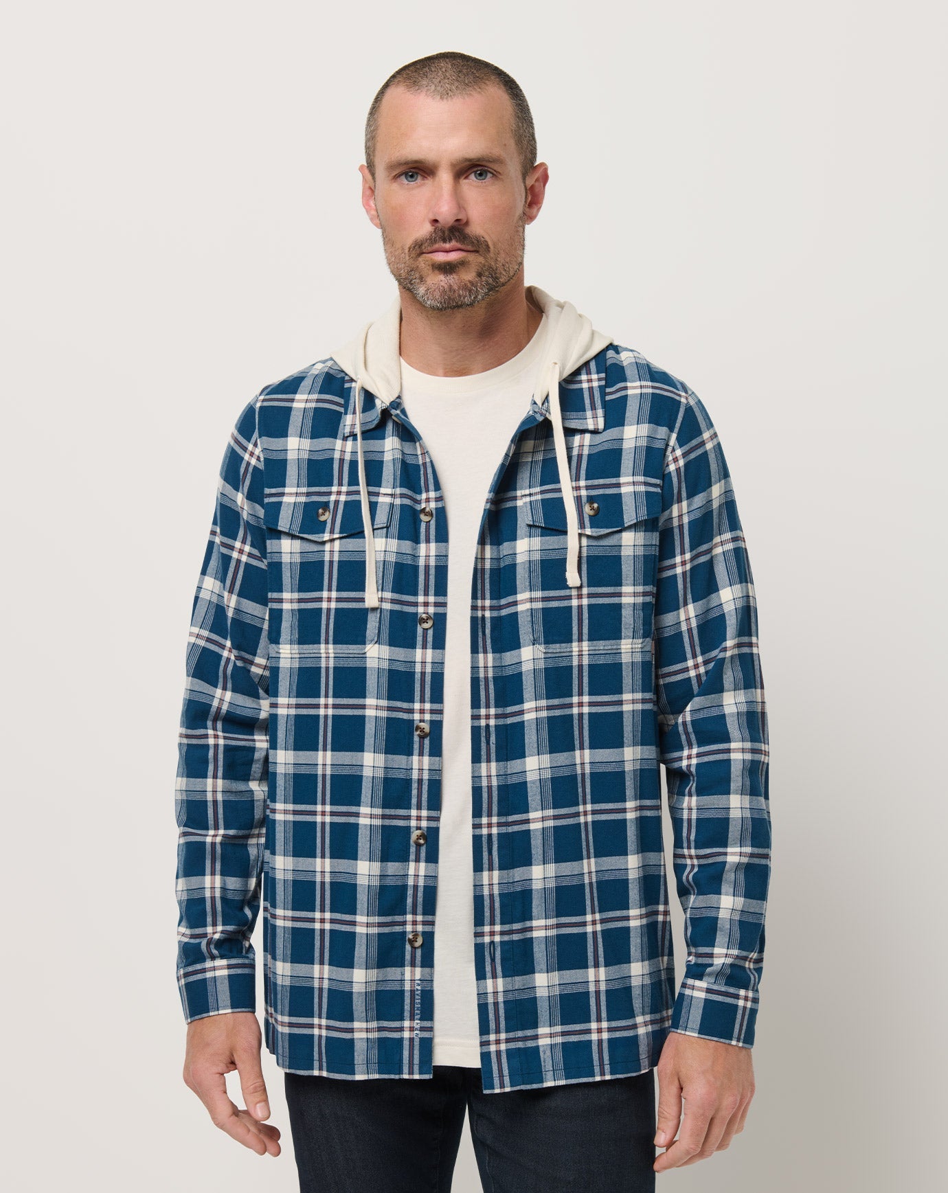 Travis Mathew Cloud Flannel Hooded Button-Up