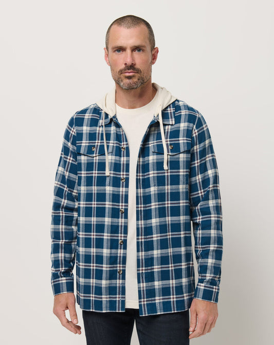 Travis Mathew Cloud Flannel Hooded Button-Up