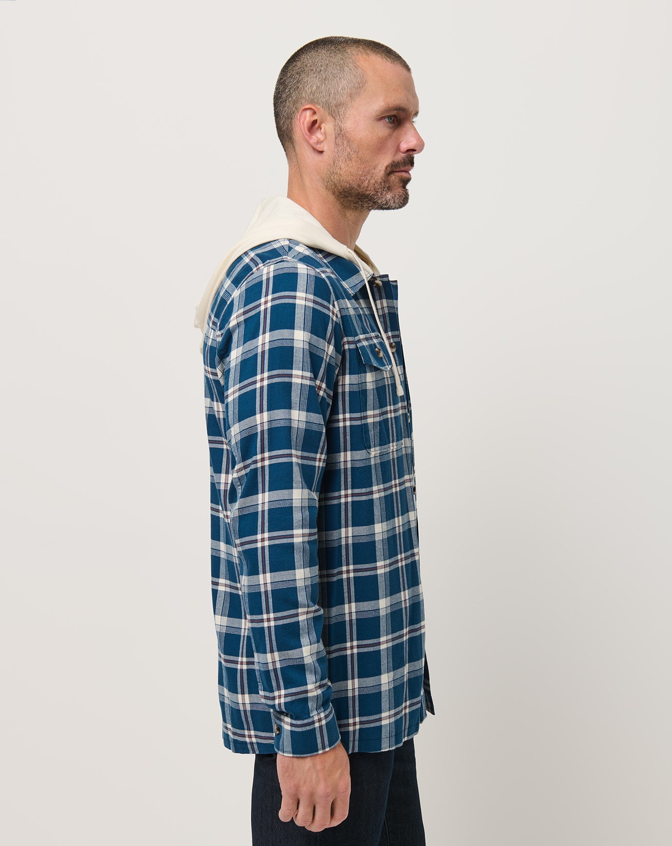 Travis Mathew Cloud Flannel Hooded Button-Up