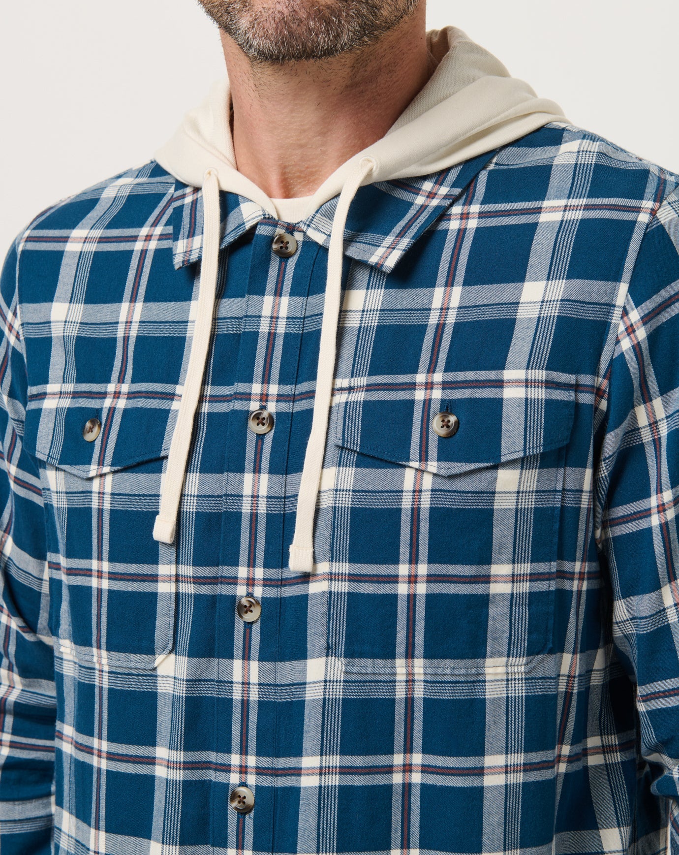 Travis Mathew Cloud Flannel Hooded Button-Up