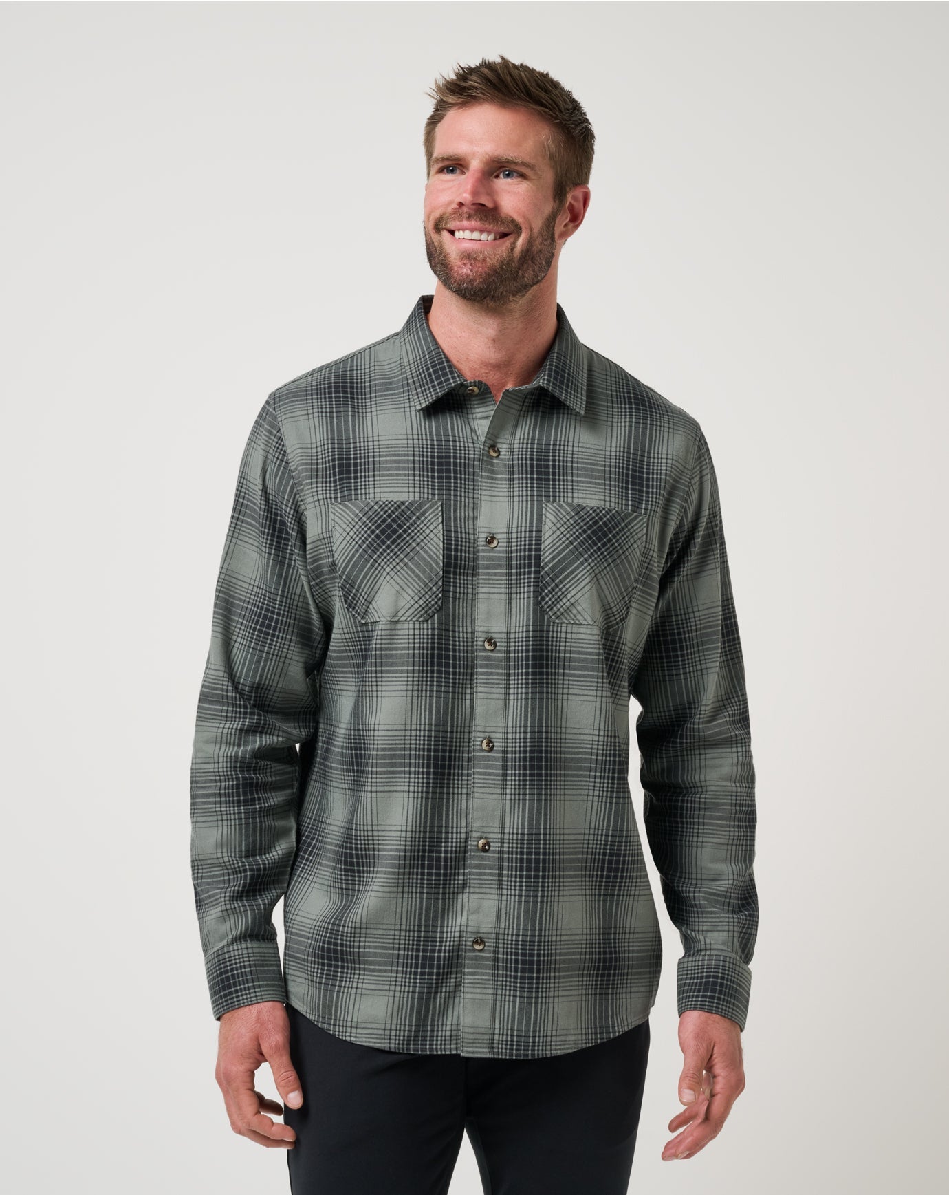 Travis Mathew Cloud Flannel Plaid Button-Up