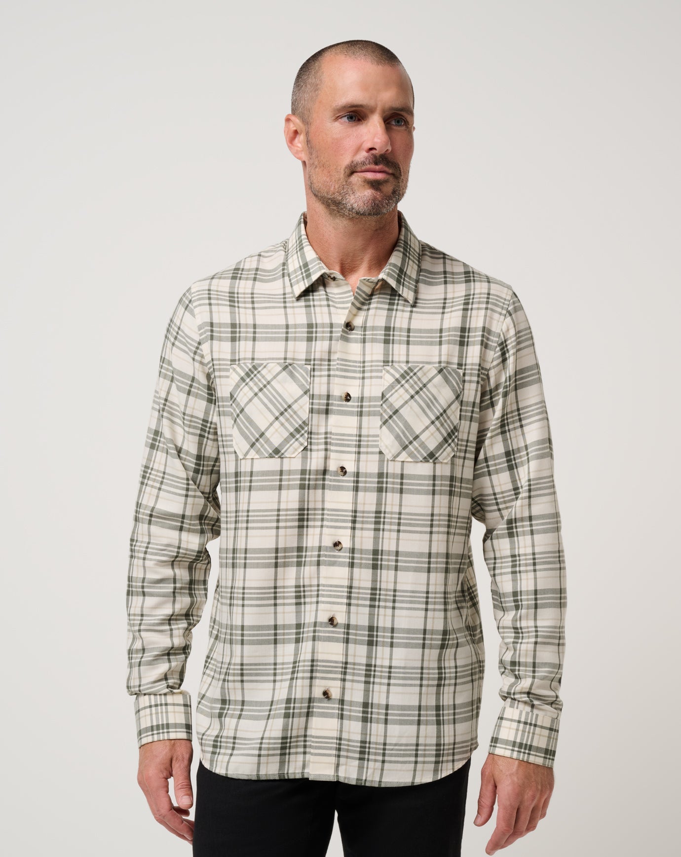 Travis Mathew Cloud Flannel Plaid Button-Up