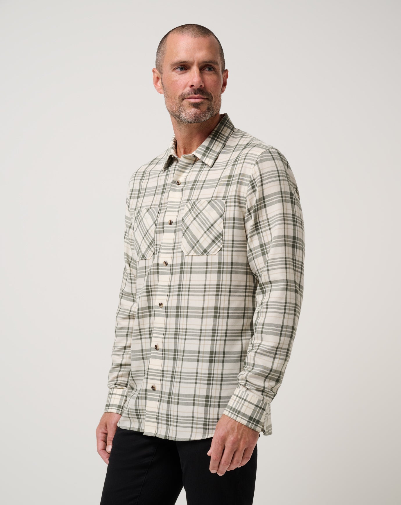 Travis Mathew Cloud Flannel Plaid Button-Up