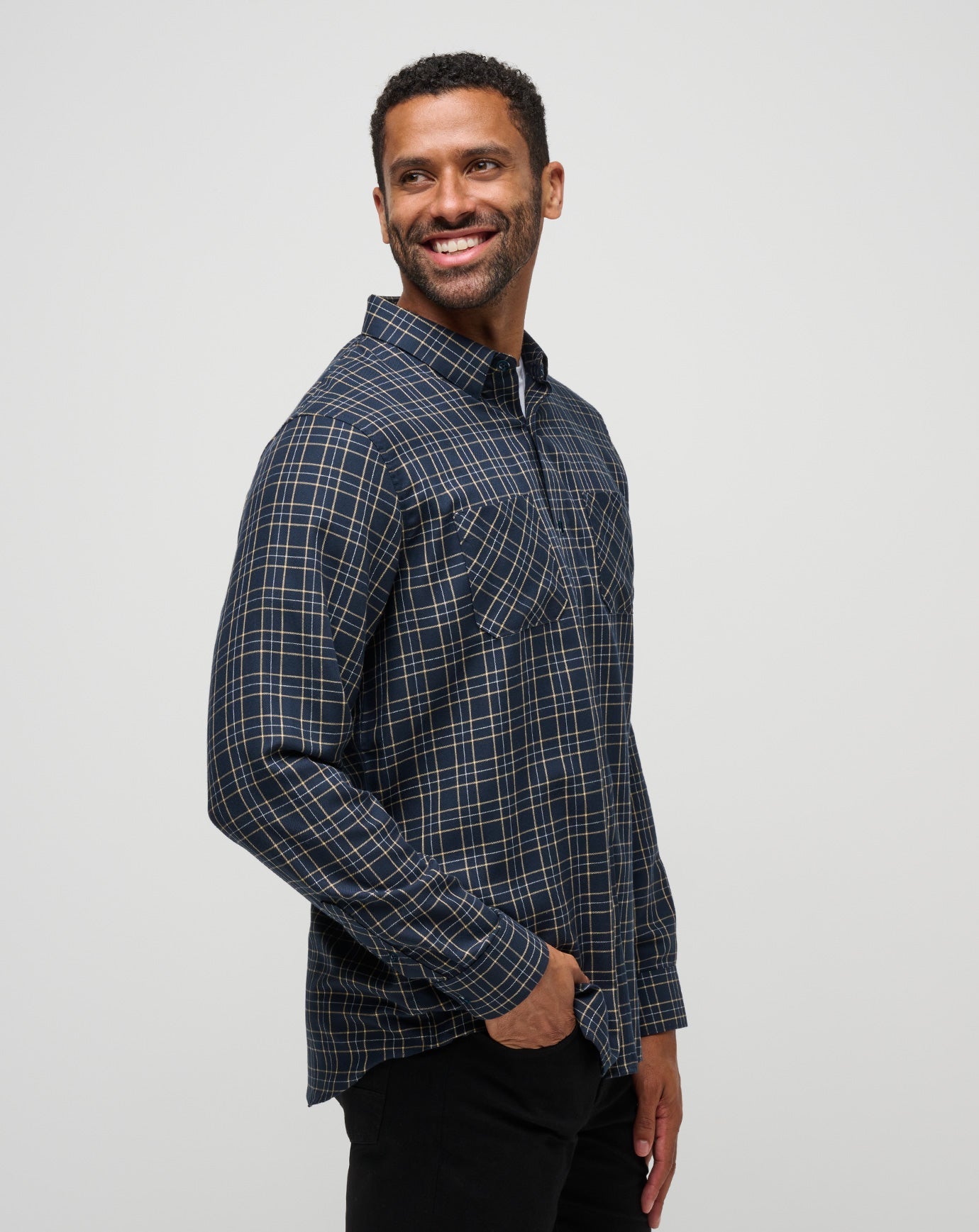 Travis Mathew Cloud Flannel Plaid Button-Up