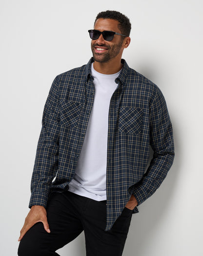 Travis Mathew Cloud Flannel Plaid Button-Up