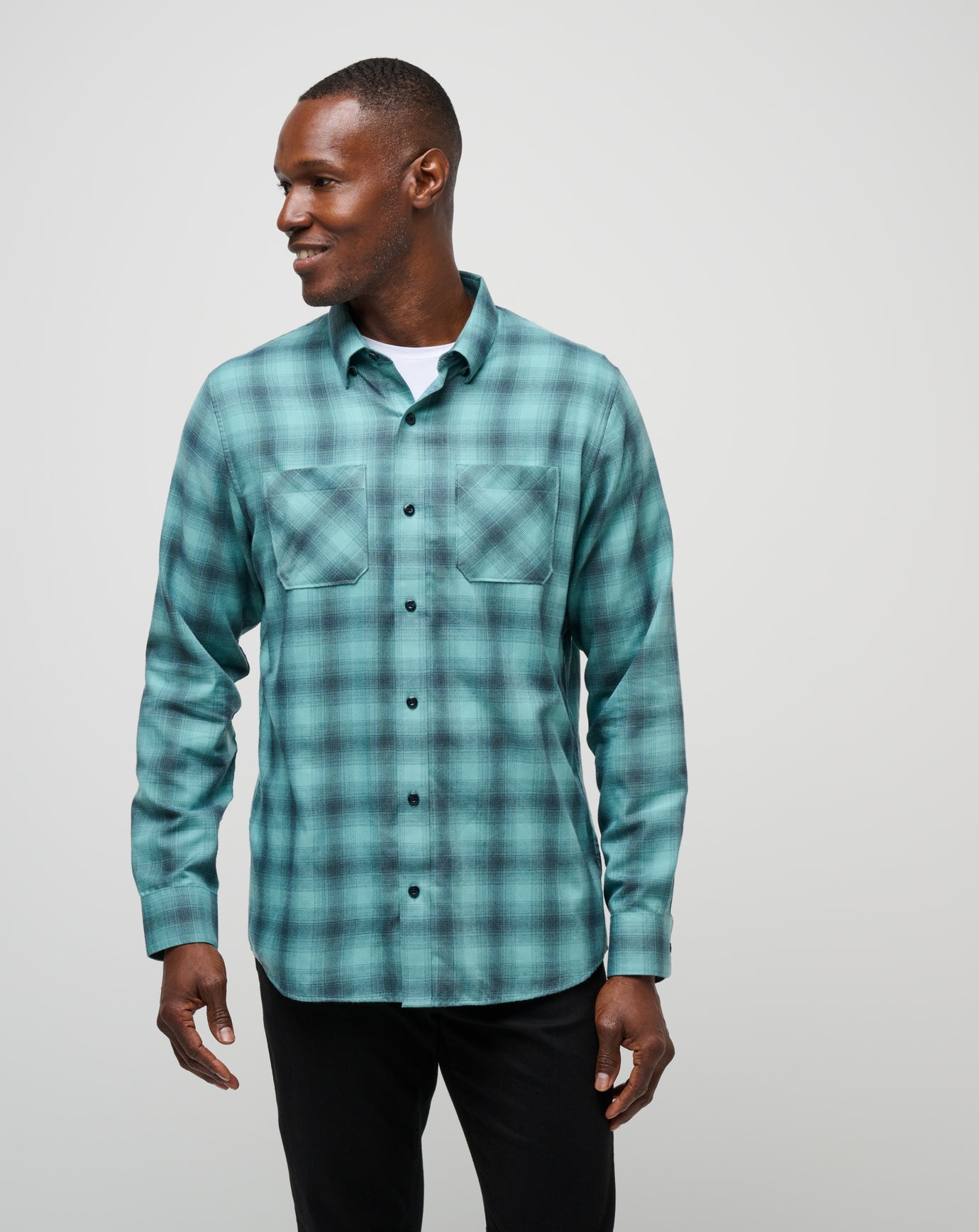 Travis Mathew Cloud Flannel Plaid Button-Up