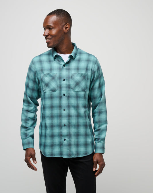 Travis Mathew Cloud Flannel Plaid Button-Up