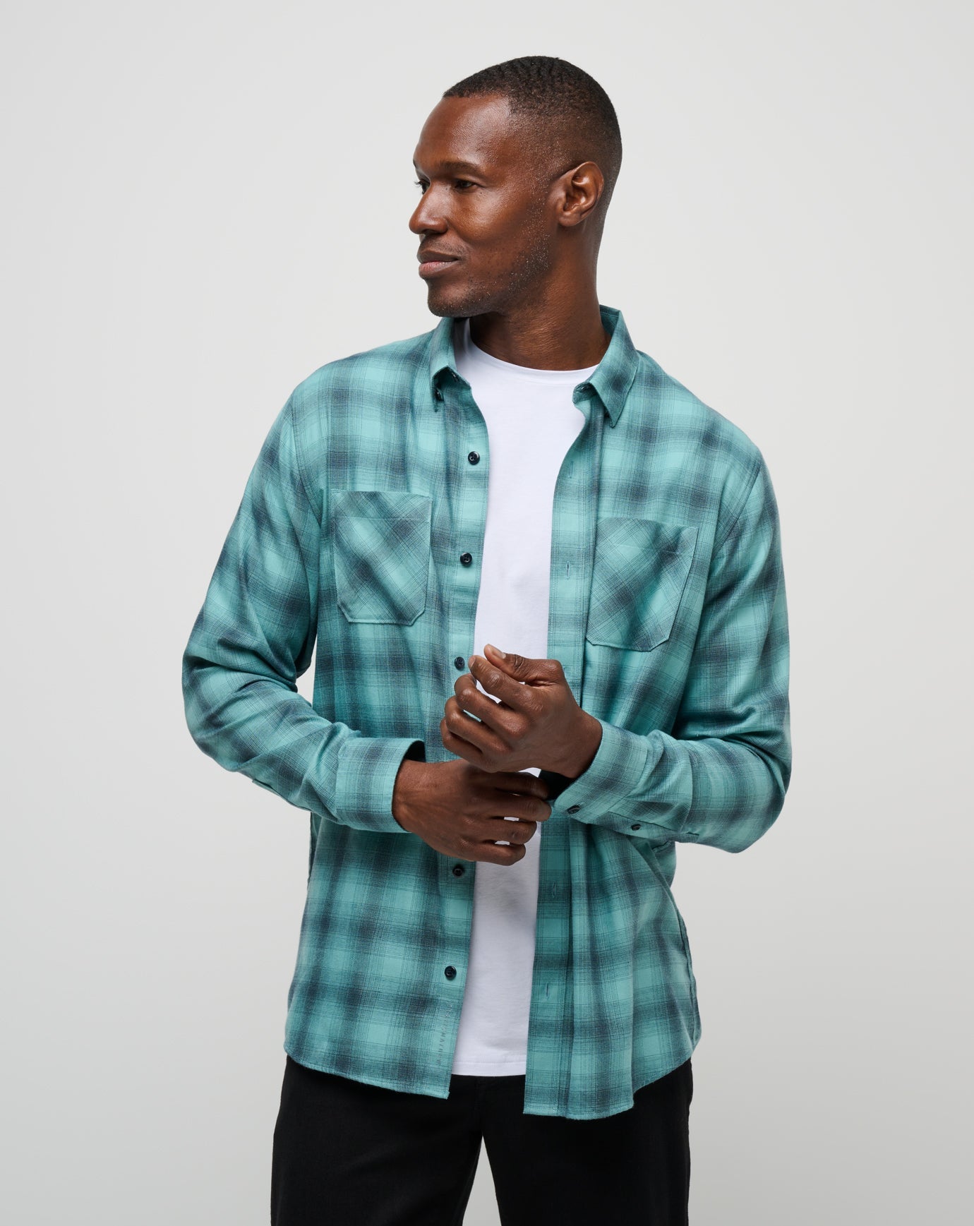 Travis Mathew Cloud Flannel Plaid Button-Up