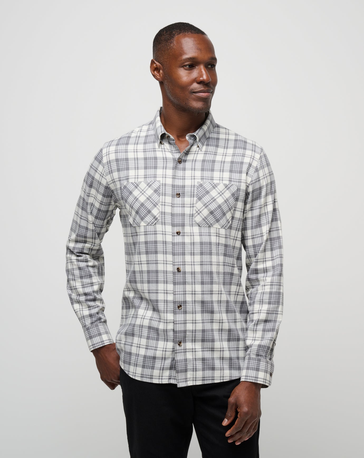 Travis Mathew Cloud Flannel Plaid Button-Up