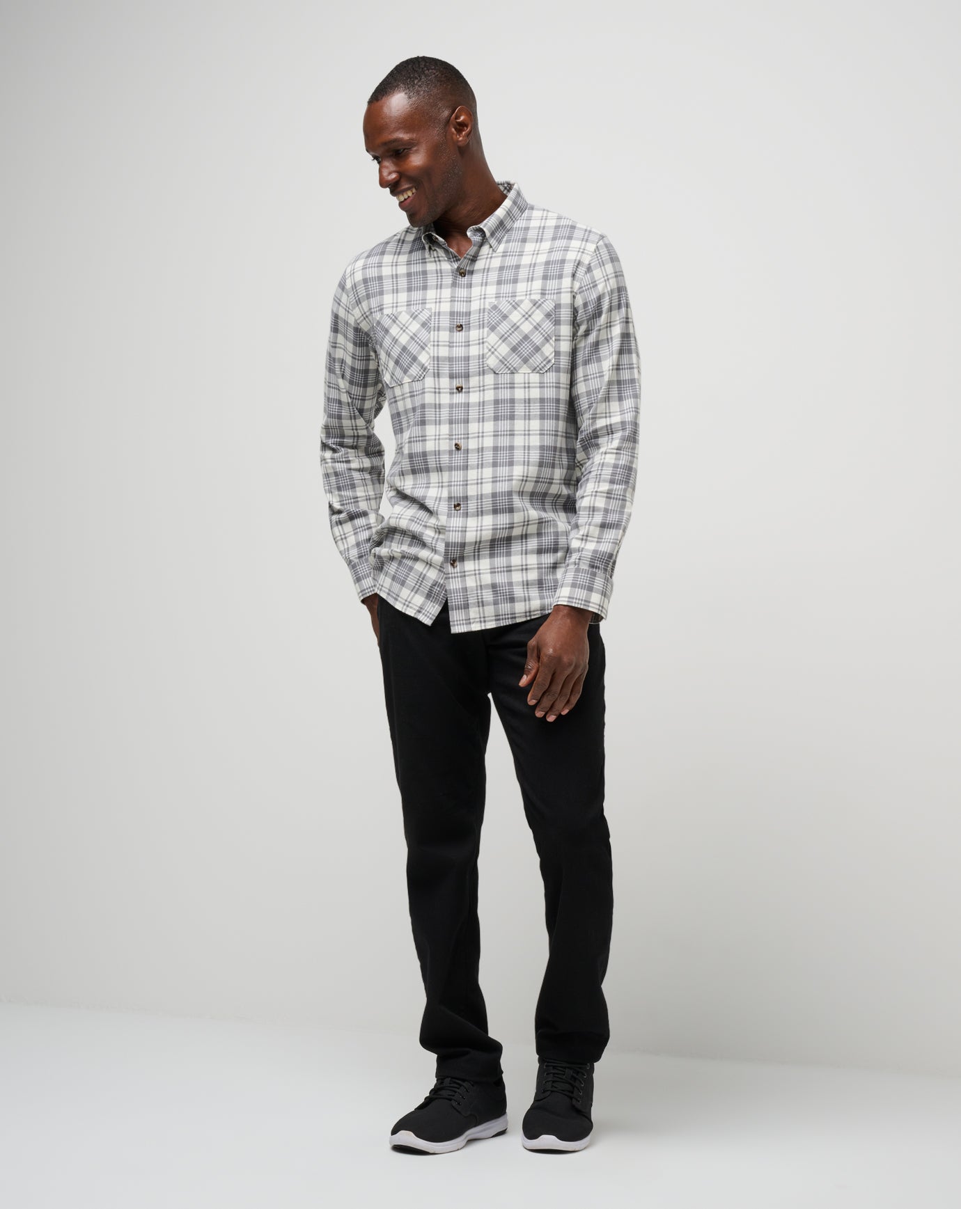 Travis Mathew Cloud Flannel Plaid Button-Up