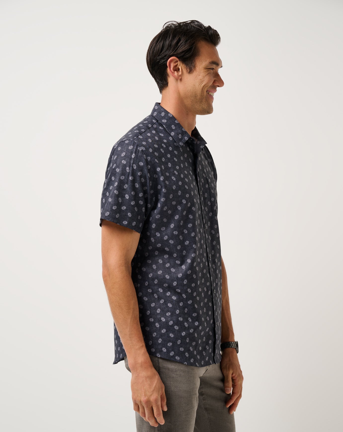 Travis Mathew Techwoven Grey Wind Button-Up