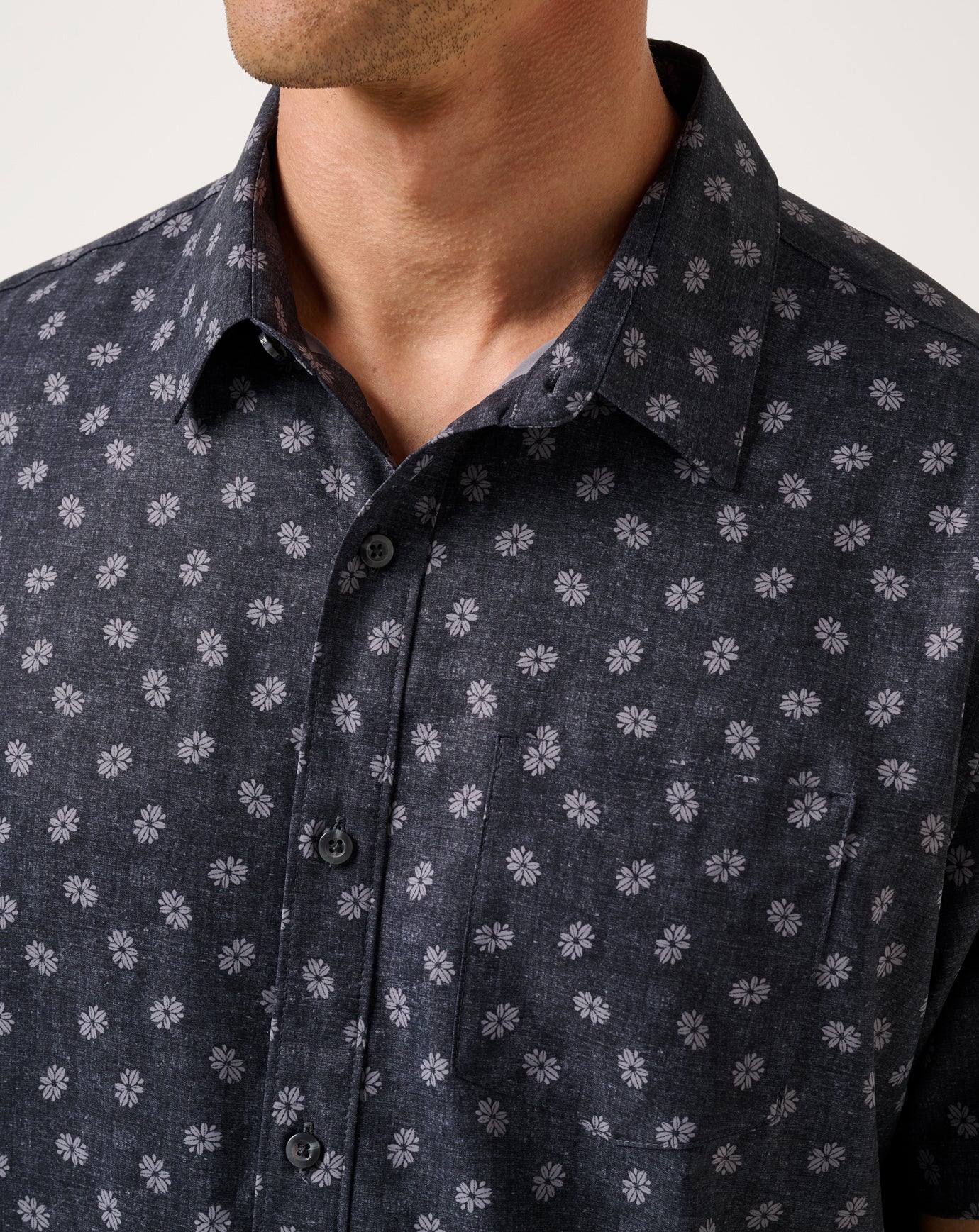 Travis Mathew Techwoven Grey Wind Button-Up
