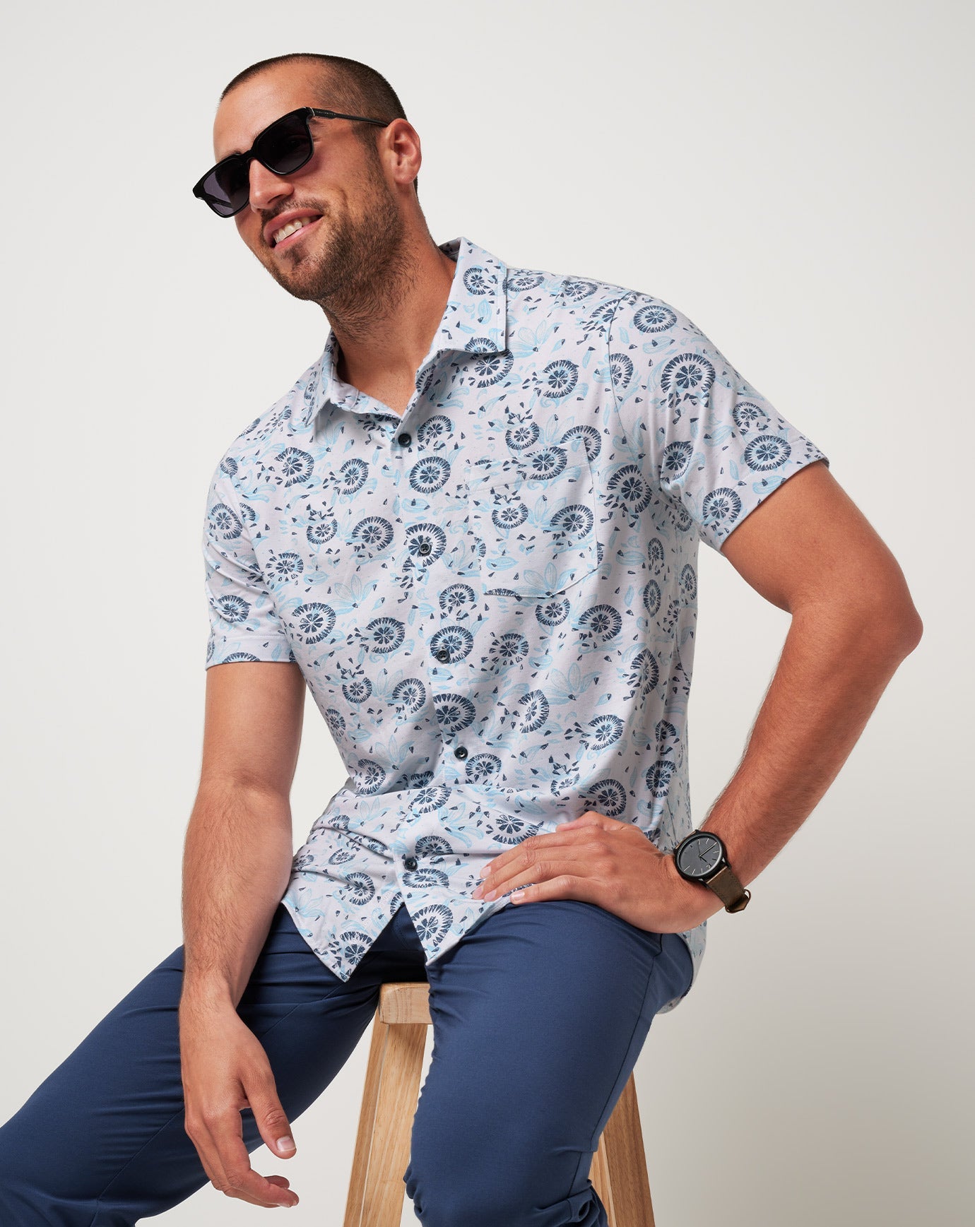 Travis Mathew Knit Flourish Button-Up