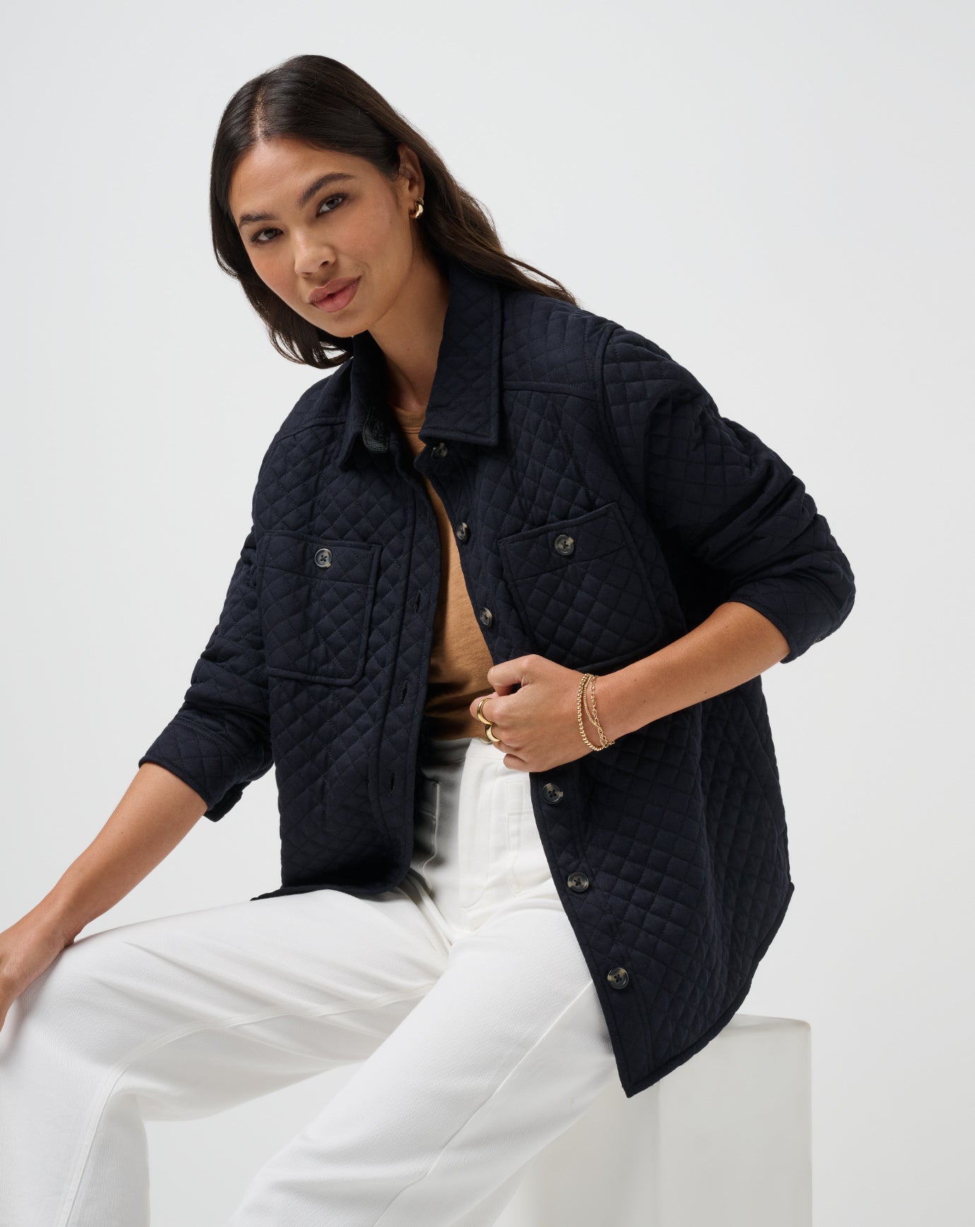Travis Mathew Diamond Quilted Shacket