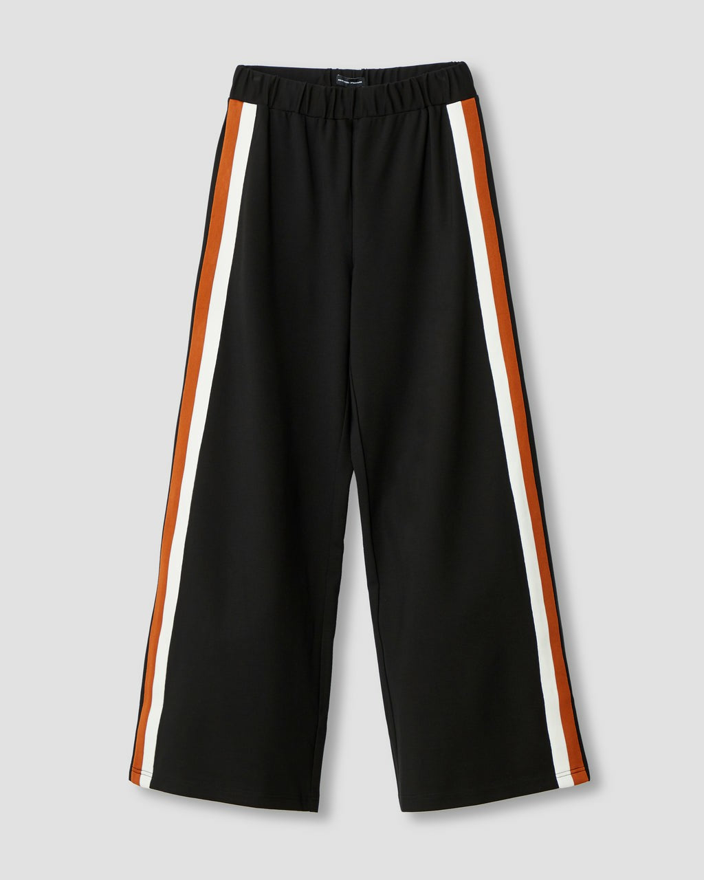 Universal Standard Stephanie Wide Leg Stripe Ponte Pants 30 Inch - Black with Ochre/White