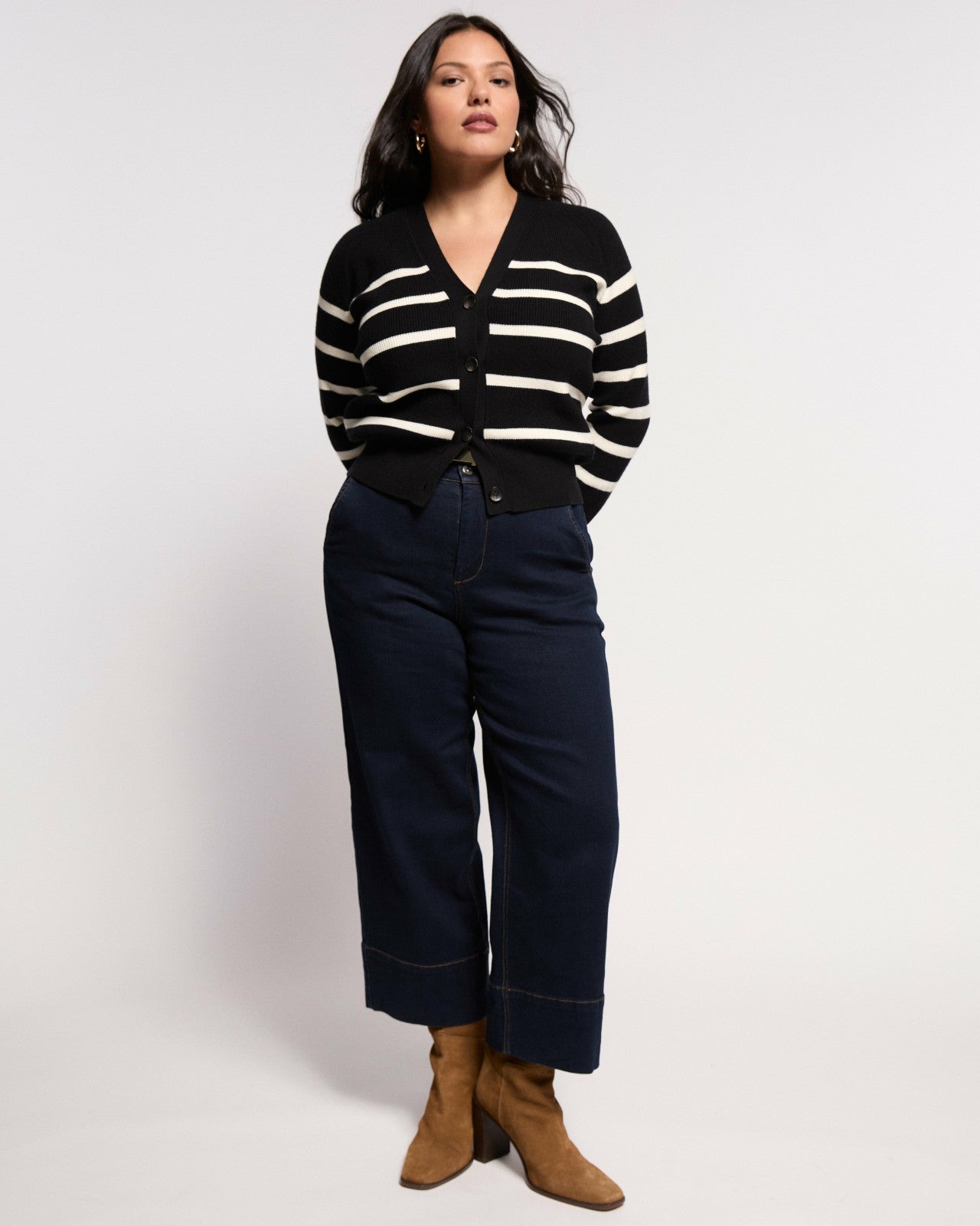 Universal Standard Carol High Rise Cropped Jeans - Dark Indigo