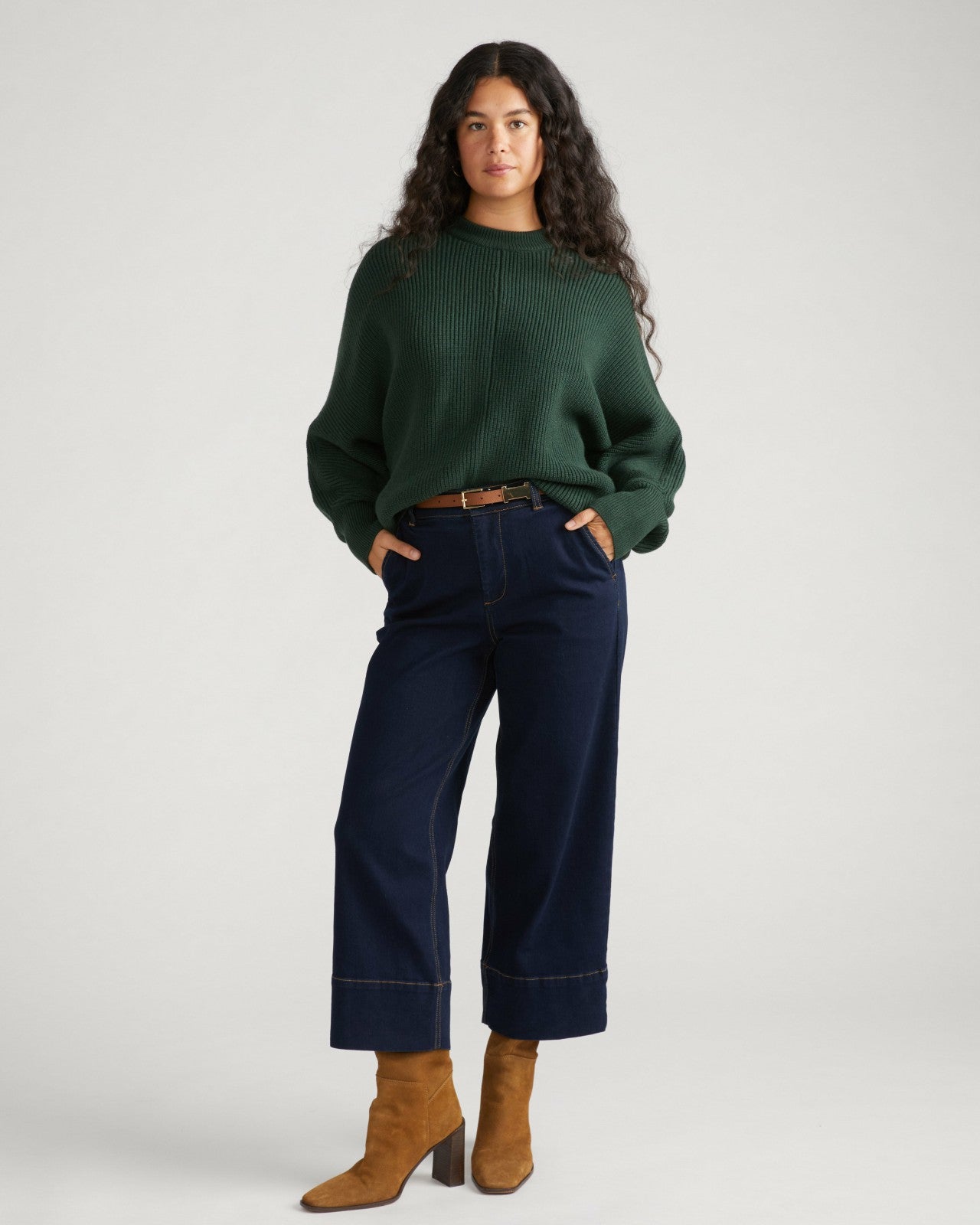 Universal Standard Carol High Rise Cropped Jeans - Dark Indigo