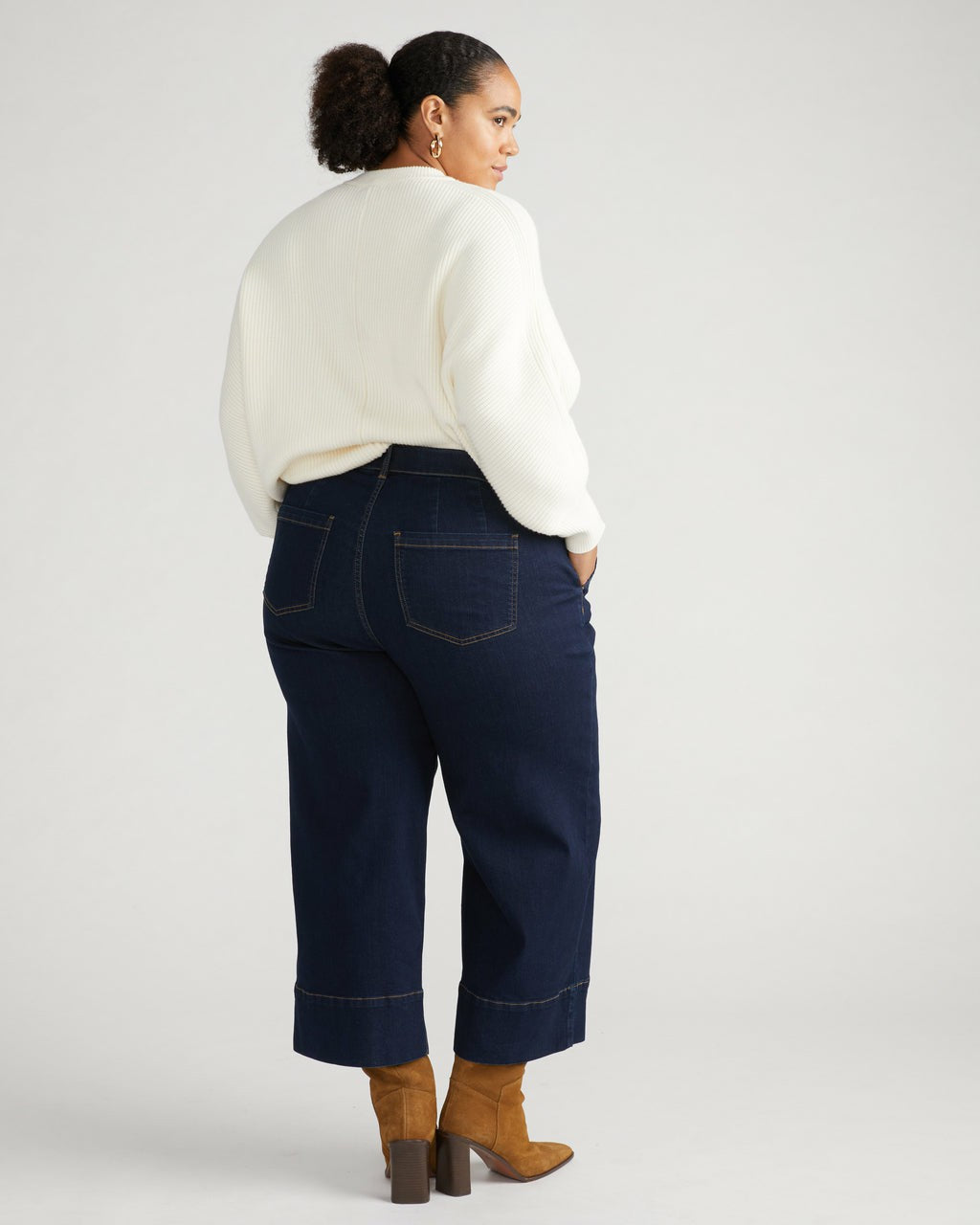 Universal Standard Carol High Rise Cropped Jeans - Dark Indigo
