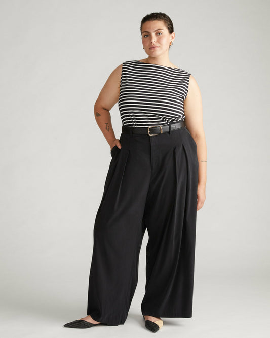 Universal Standard Palais Cooling Cupro Wide Leg Pant - Black