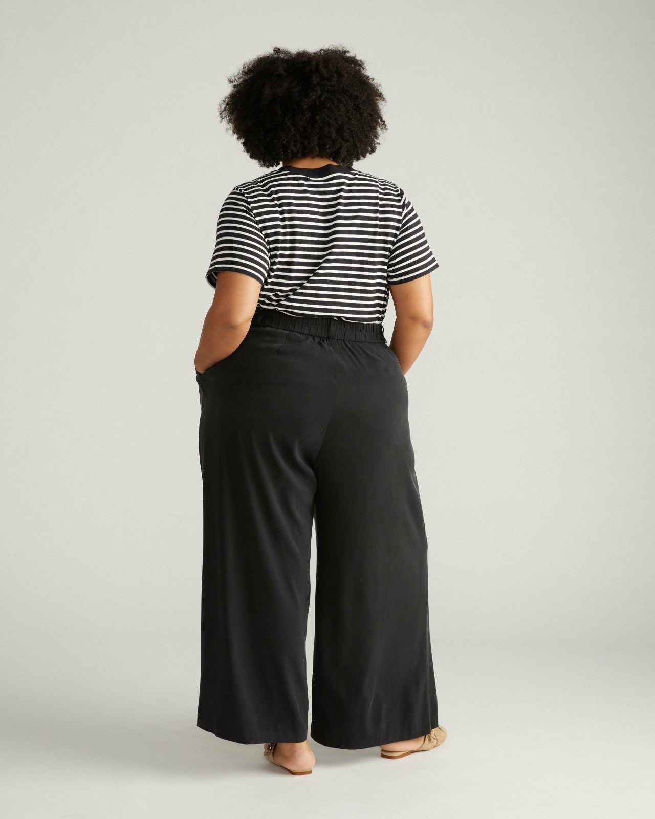 Universal Standard Palais Cooling Cupro Wide Leg Pant - Black