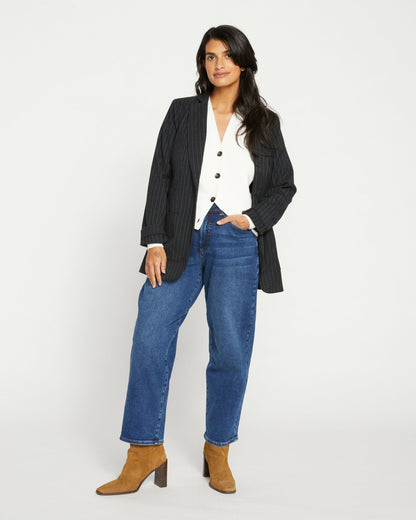 Universal Standard Lou High Rise Barrel Leg Jeans - Union City Blue