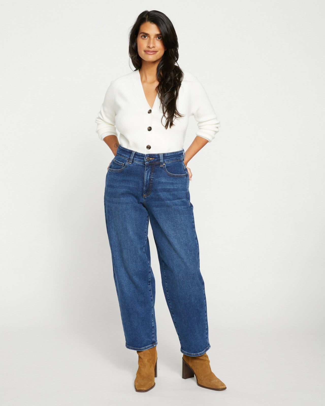 Universal Standard Lou High Rise Barrel Leg Jeans - Union City Blue