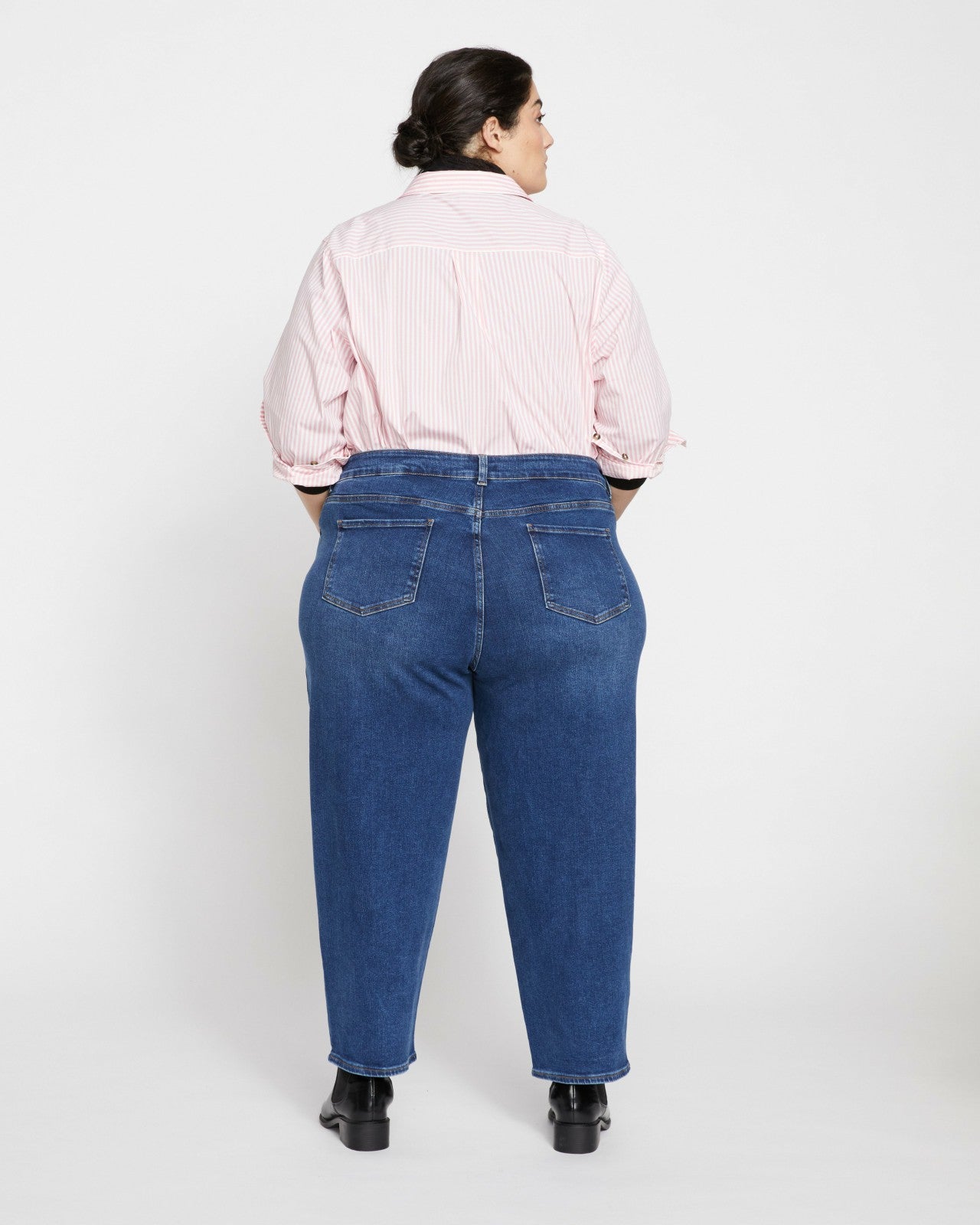 Universal Standard Lou High Rise Barrel Leg Jeans - Union City Blue