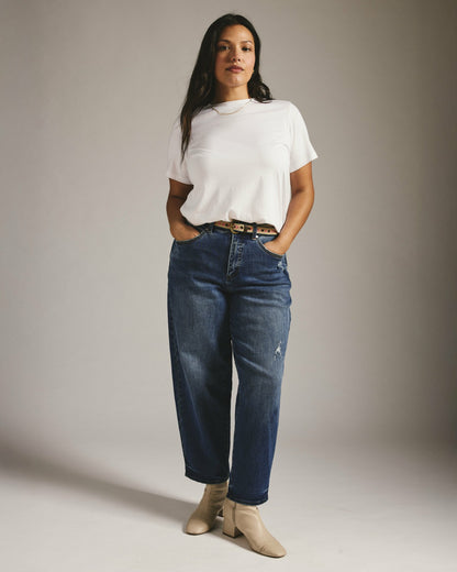 Universal Standard Lou High Rise Barrel Leg Jeans - Princeton Blue