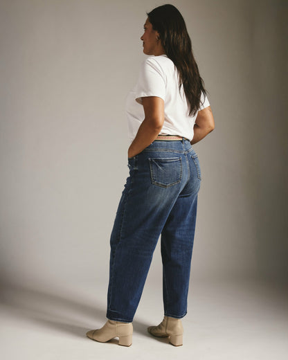 Universal Standard Lou High Rise Barrel Leg Jeans - Princeton Blue
