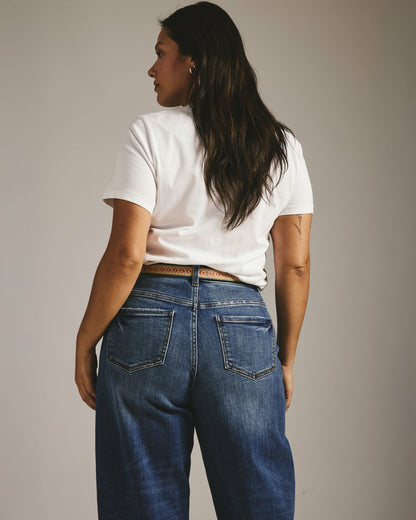 Universal Standard Lou High Rise Barrel Leg Jeans - Princeton Blue