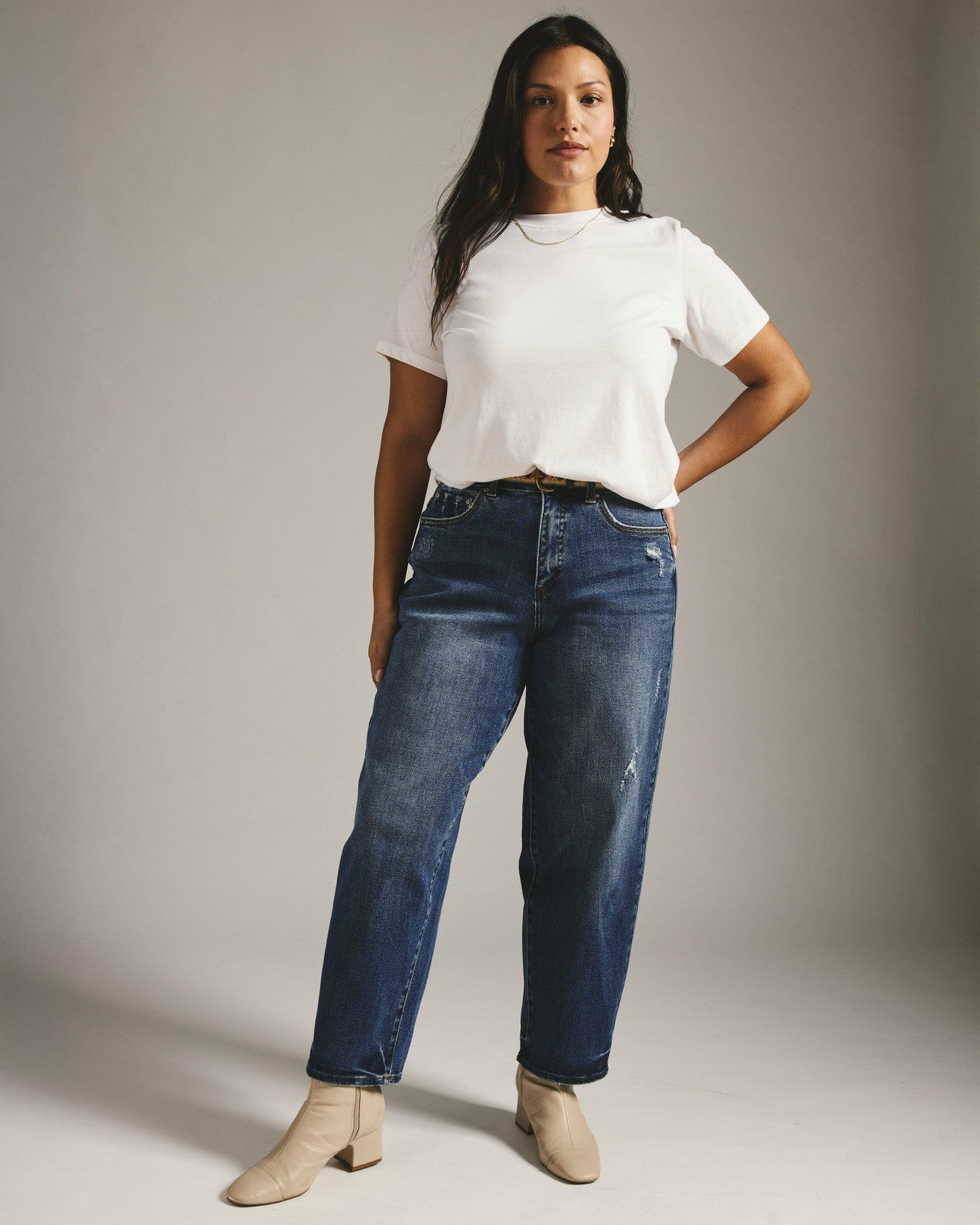 Universal Standard Lou High Rise Barrel Leg Jeans - Princeton Blue
