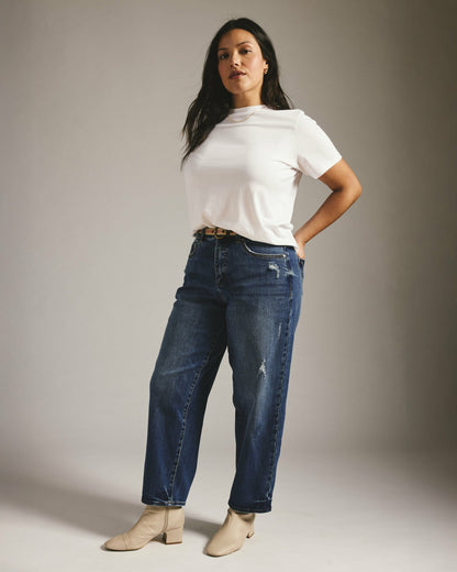 Universal Standard Lou High Rise Barrel Leg Jeans - Princeton Blue