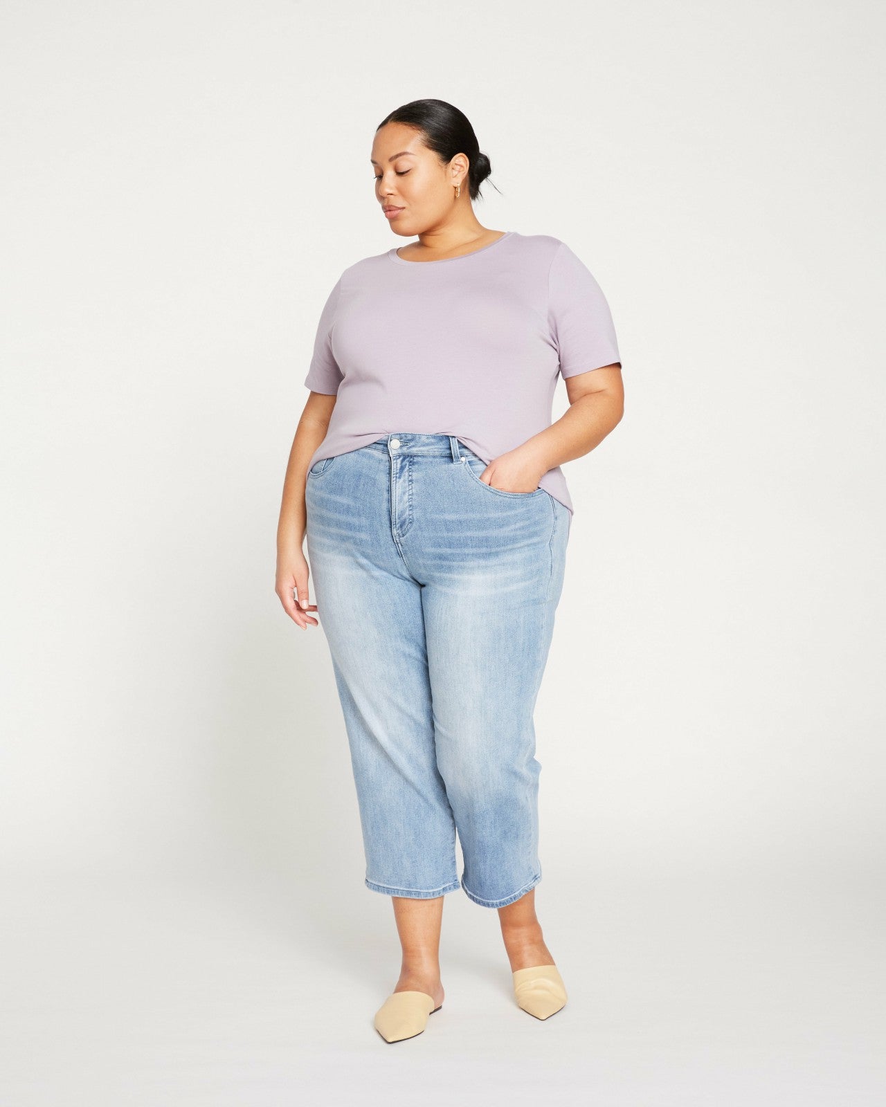 Universal Standard Bae Boyfriend Crop Jeans - Light Blue
